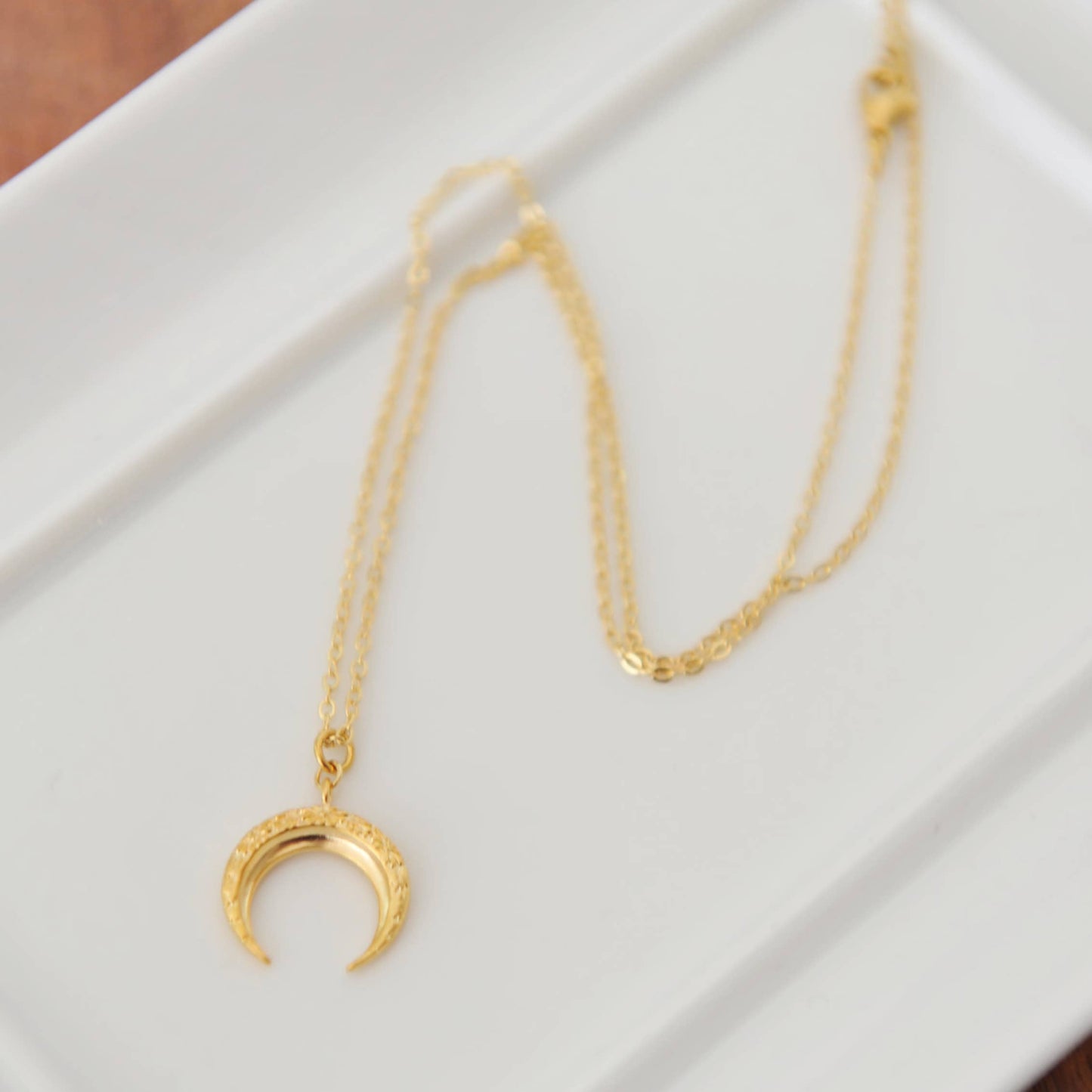Floral Crescent Moon Necklace