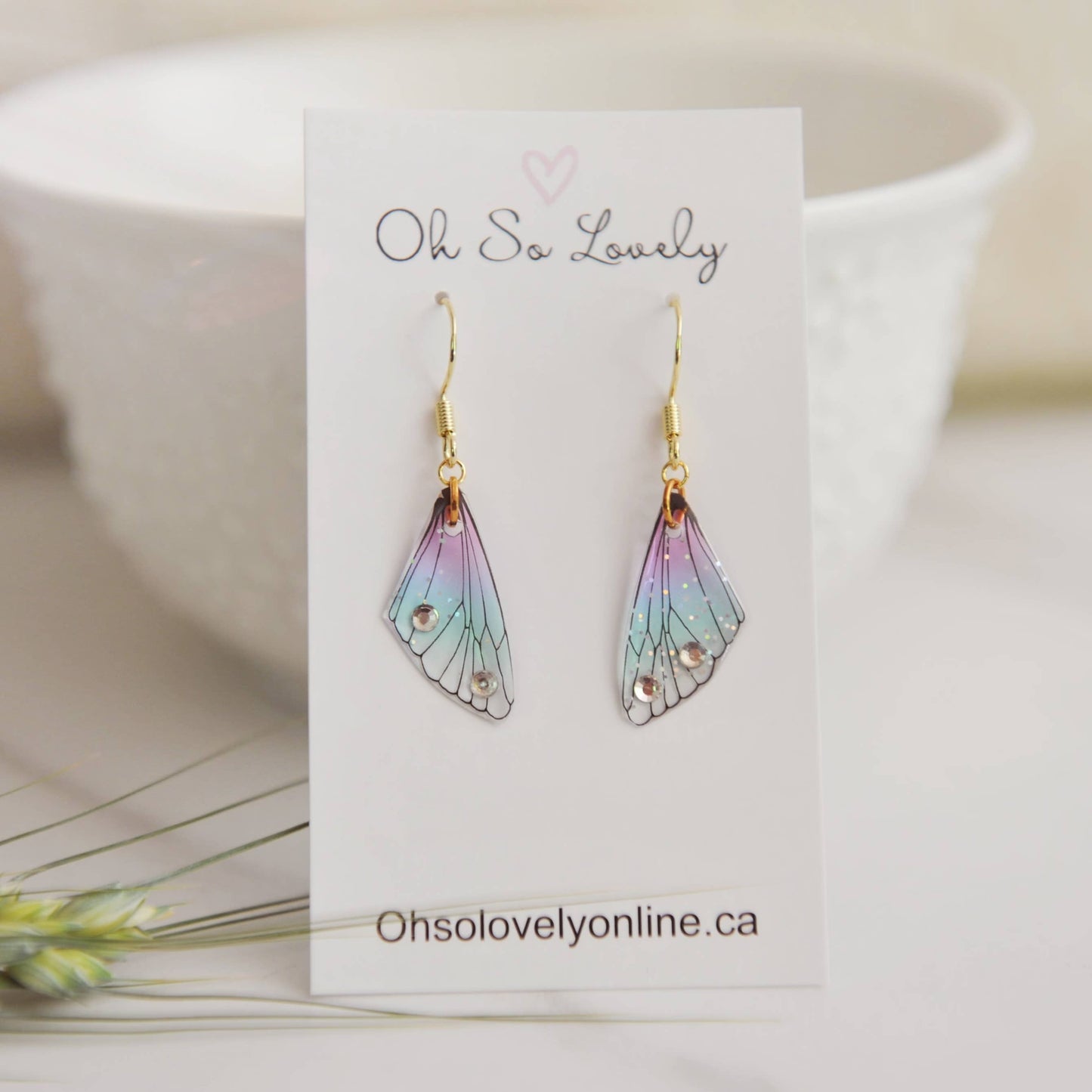 Sparkle Butterfly Wing Earrings