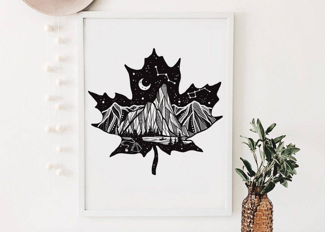 Maple Leaf Dark Print