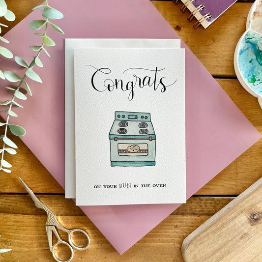 Bun In The Oven Baby Card