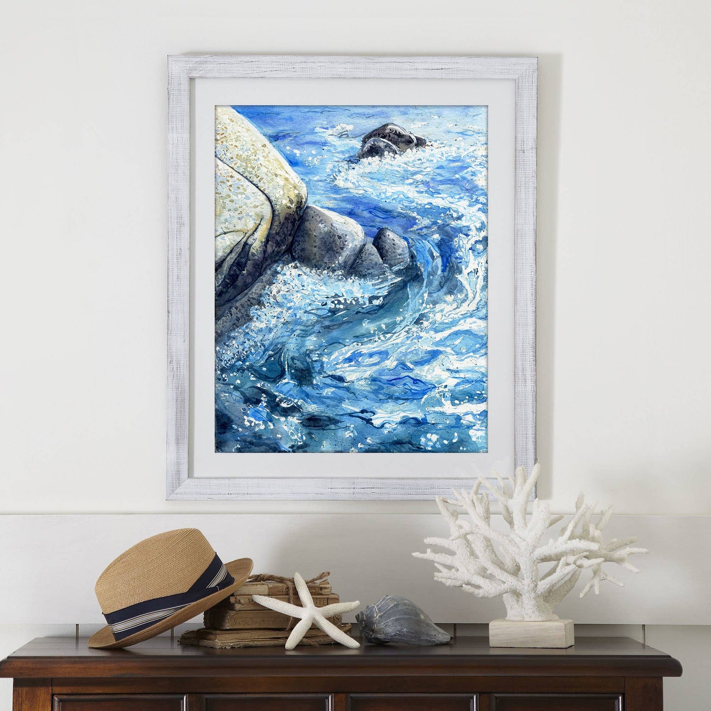By the Sea Watercolor Art Print