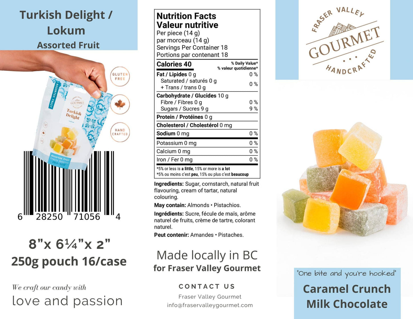 Turkish Delight (Lokum) - Assorted Fruit flavour 250g pouch