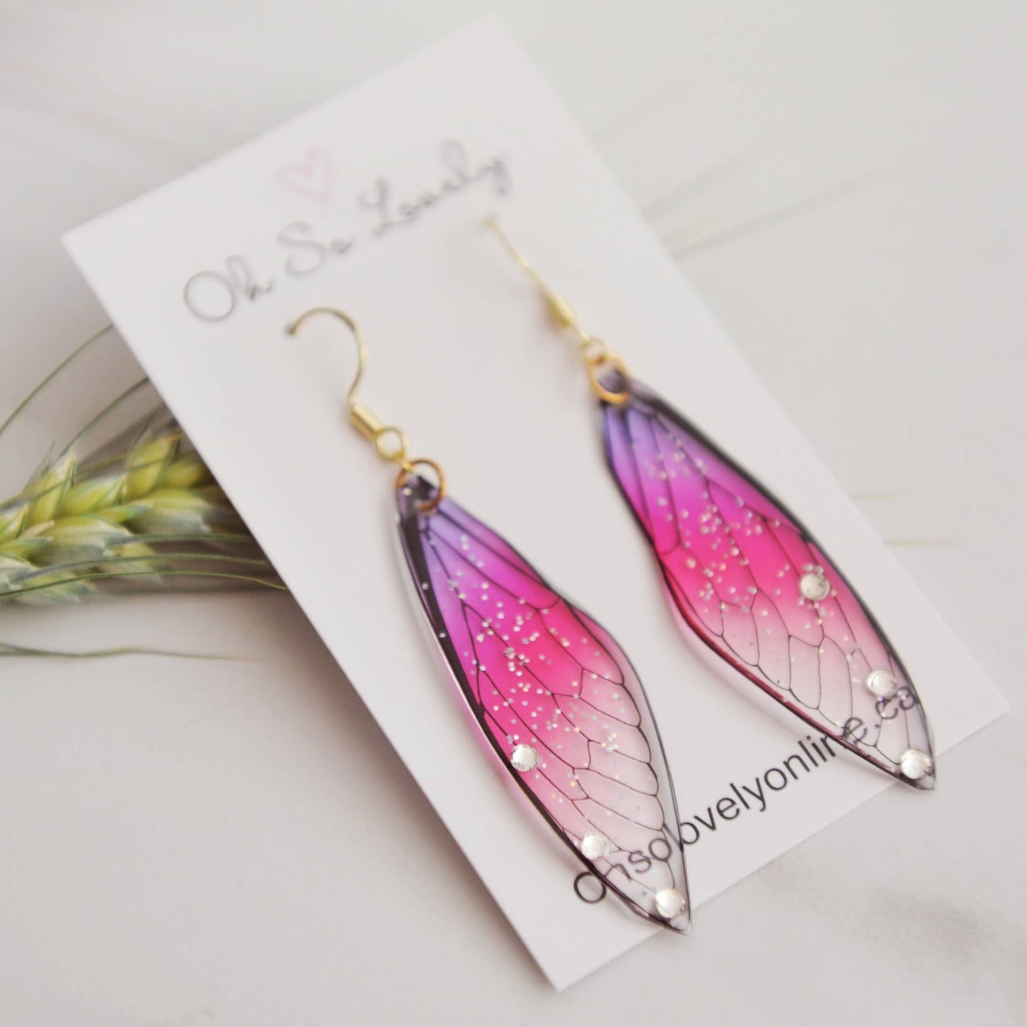 Sparkle Butterfly Wing Earrings
