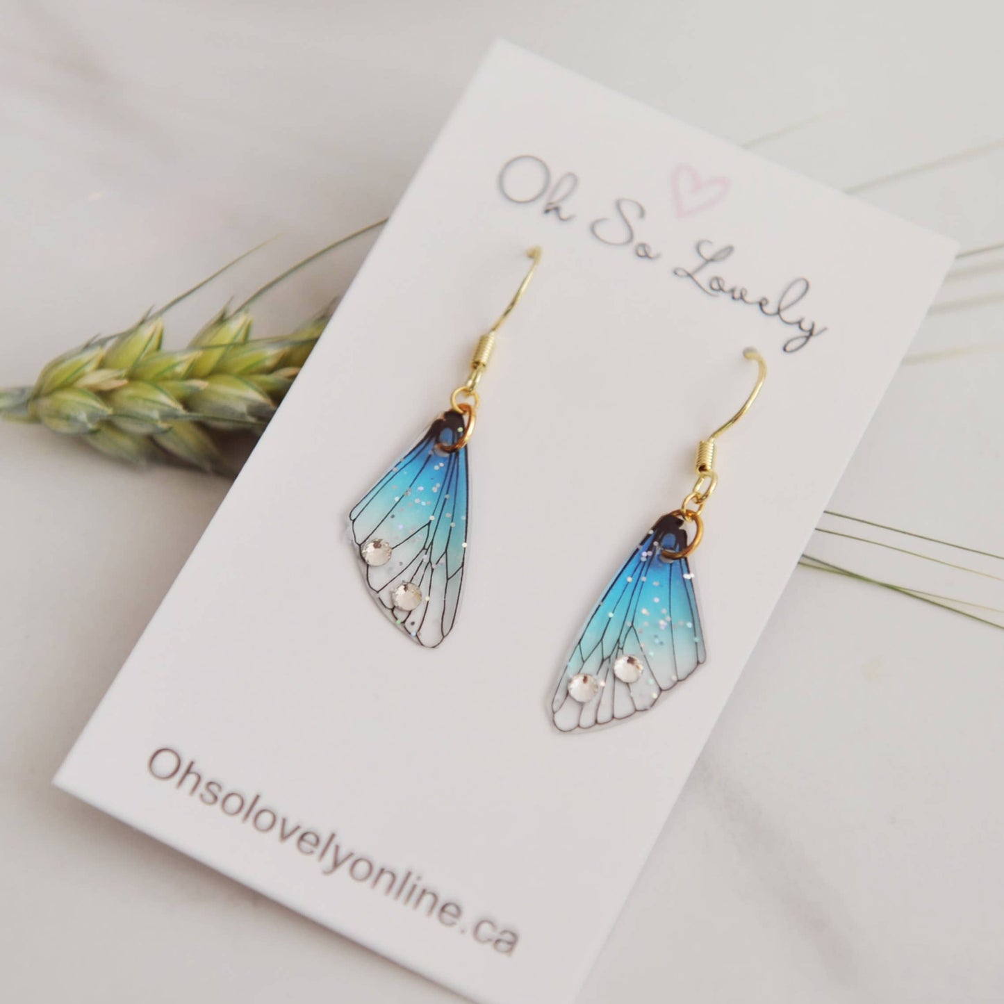 Sparkle Butterfly Wing Earrings