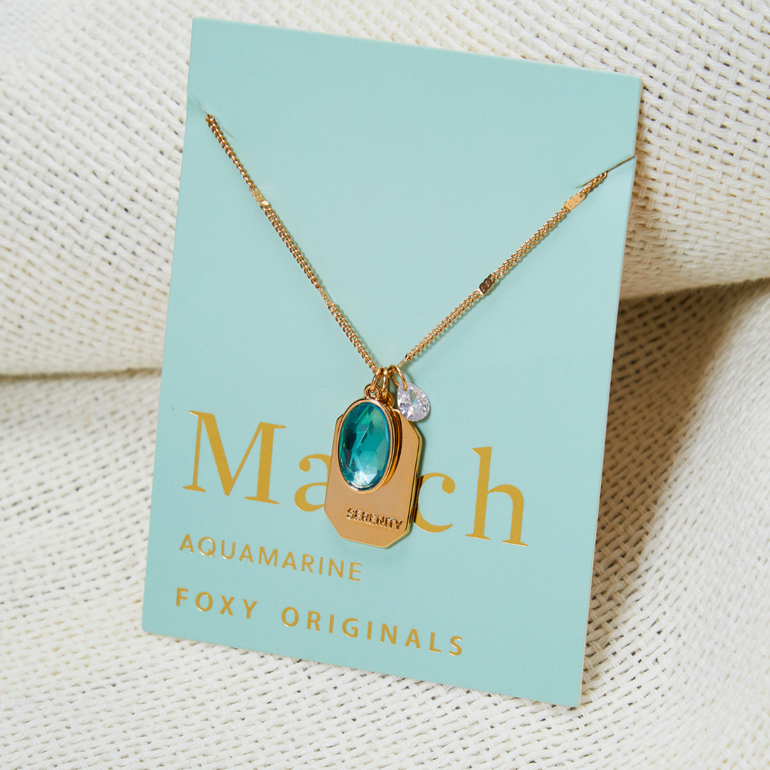 March Birthstone Necklace | Birthday Jewelry