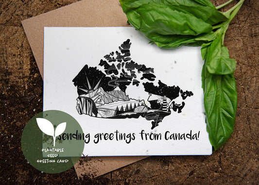 Sending Greetings from Canada, Plantable Seed Greeting Card