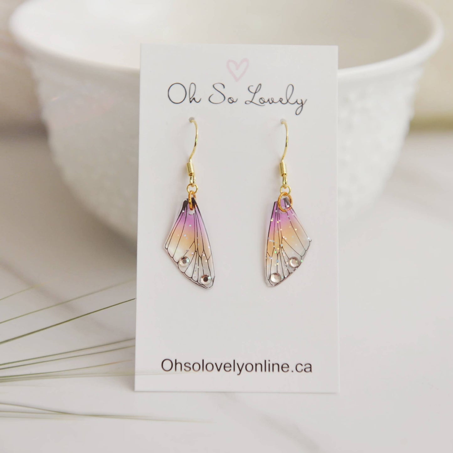 Sparkle Butterfly Wing Earrings
