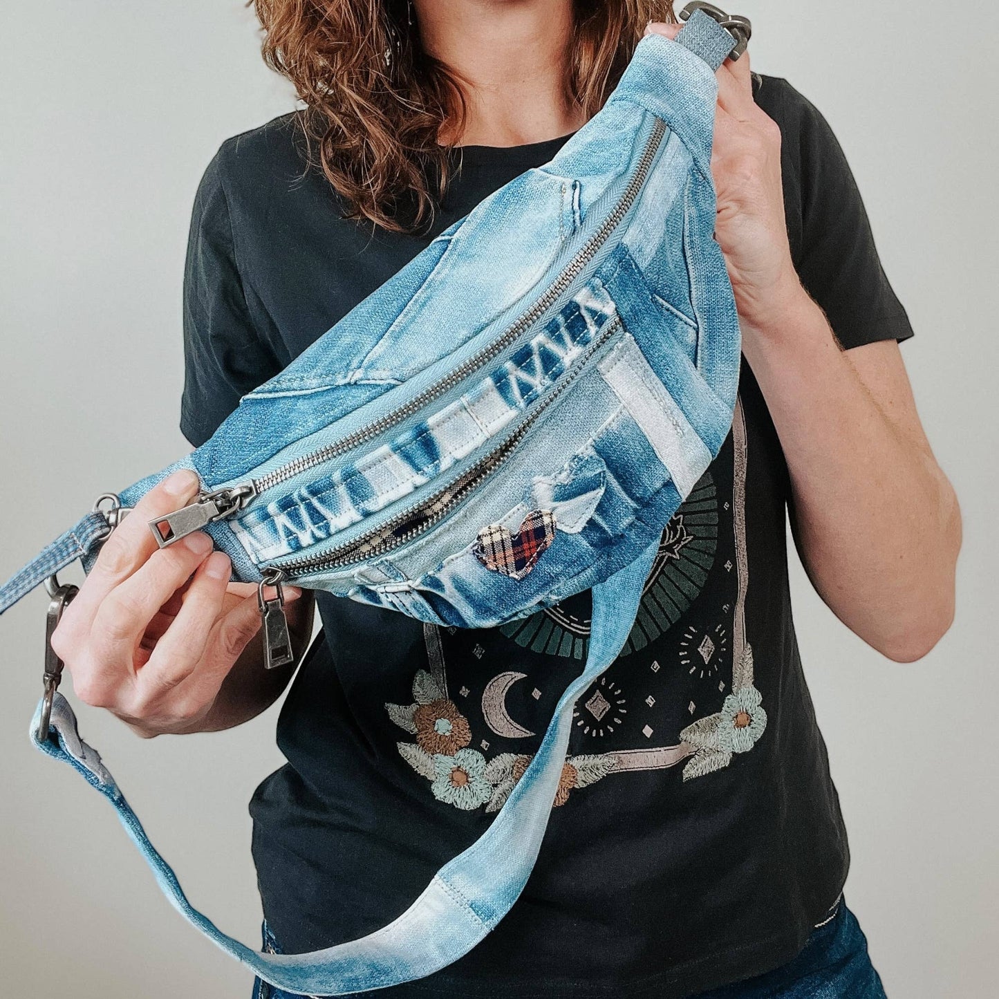 Denim Bag Crossbody Bag Upcycled Denim Sling Bag Recycled