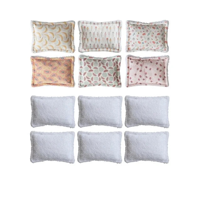 Mesh and Cotton Terry Printed Scrubby