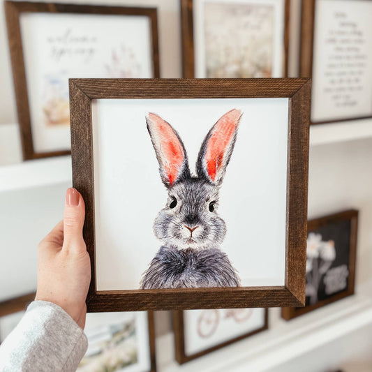 Bunny Sign | Framed Easter Sign-knotty design