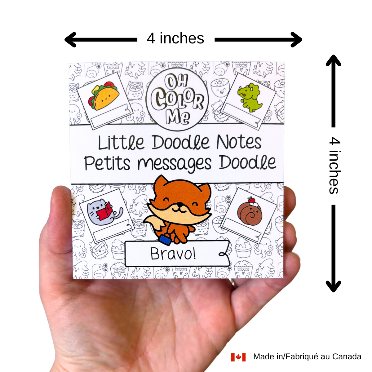 Little Doodle Notes, 4"x4", Lunch Notes, Teacher Gift