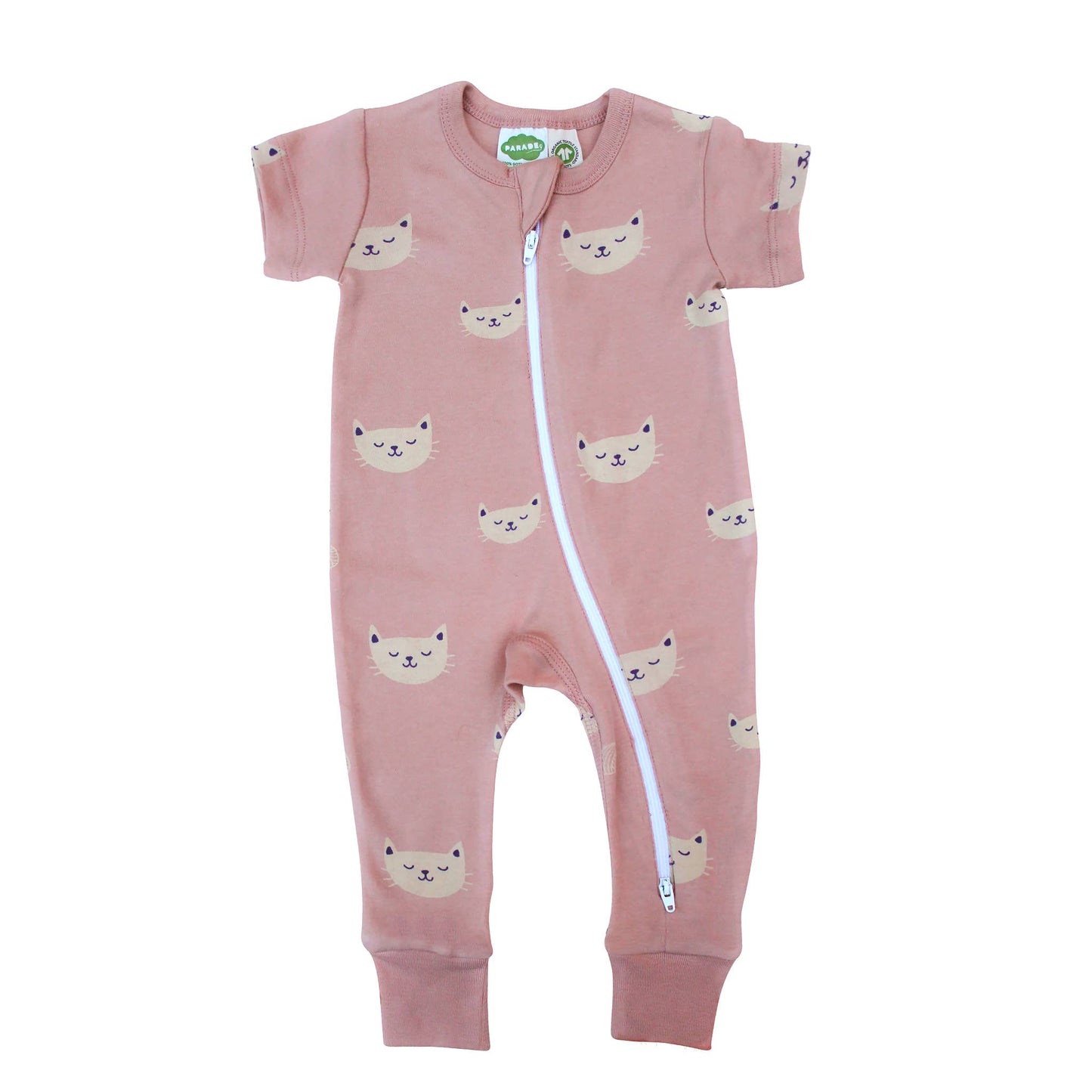 Signature Print '2-Way' Zip Romper - Short Sleeve