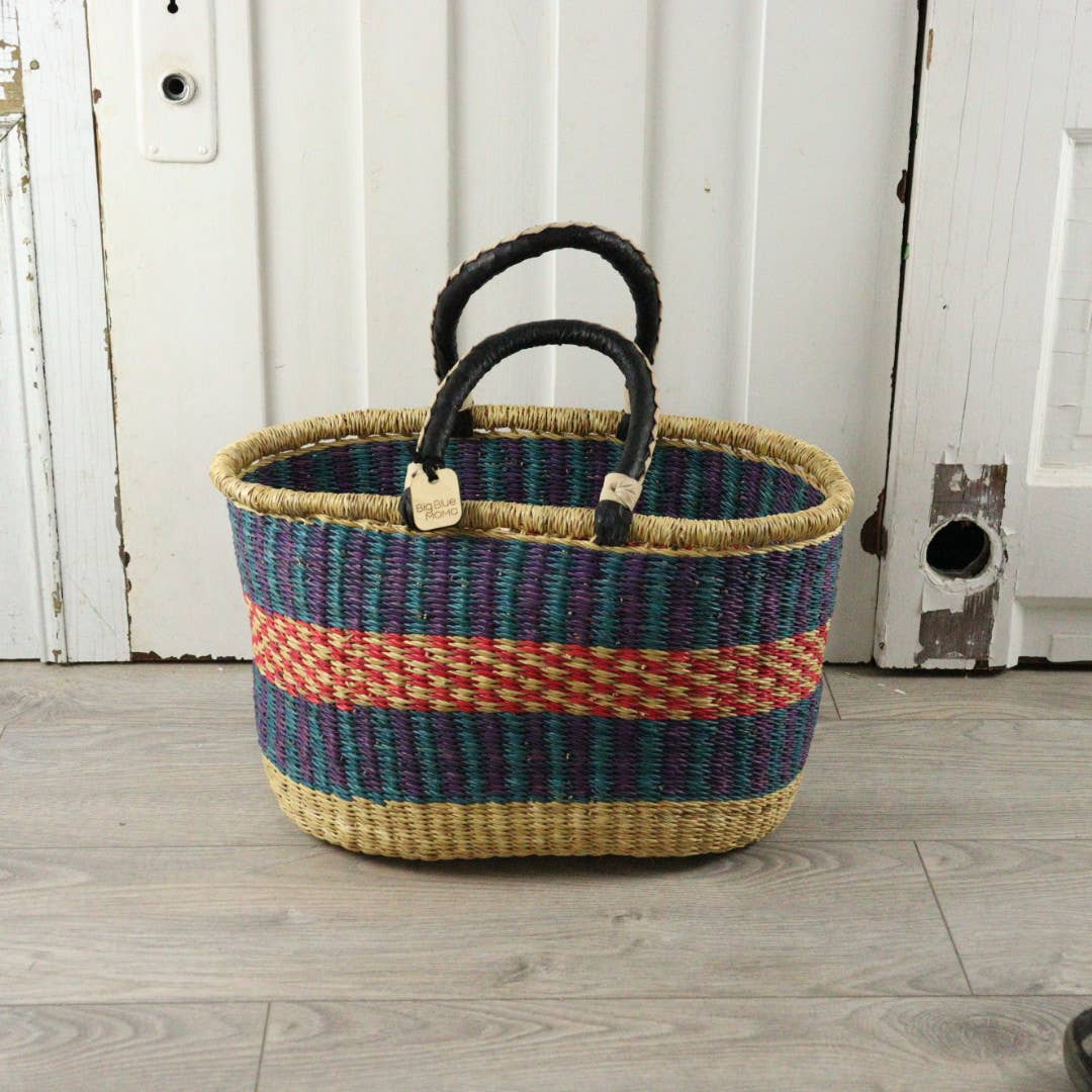 Oval Basket with Two Handles Medium - Traditional Palette