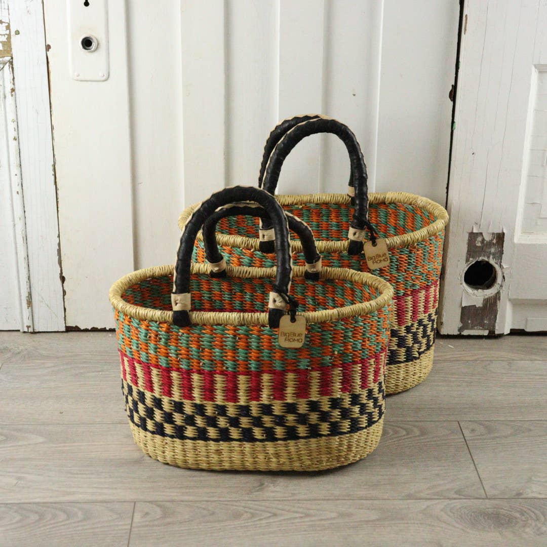 Oval Basket with Two Handles Medium - Traditional Palette