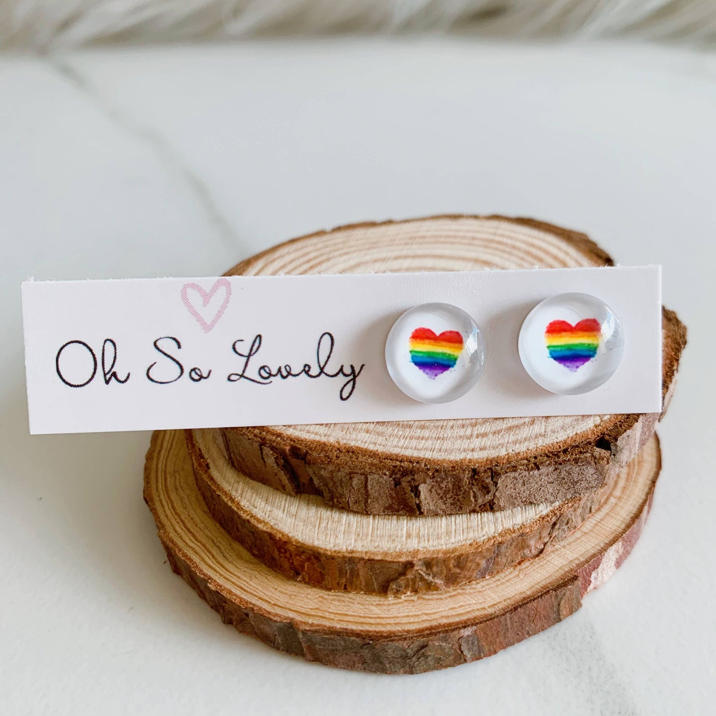 Rainbow Heart Earrings
