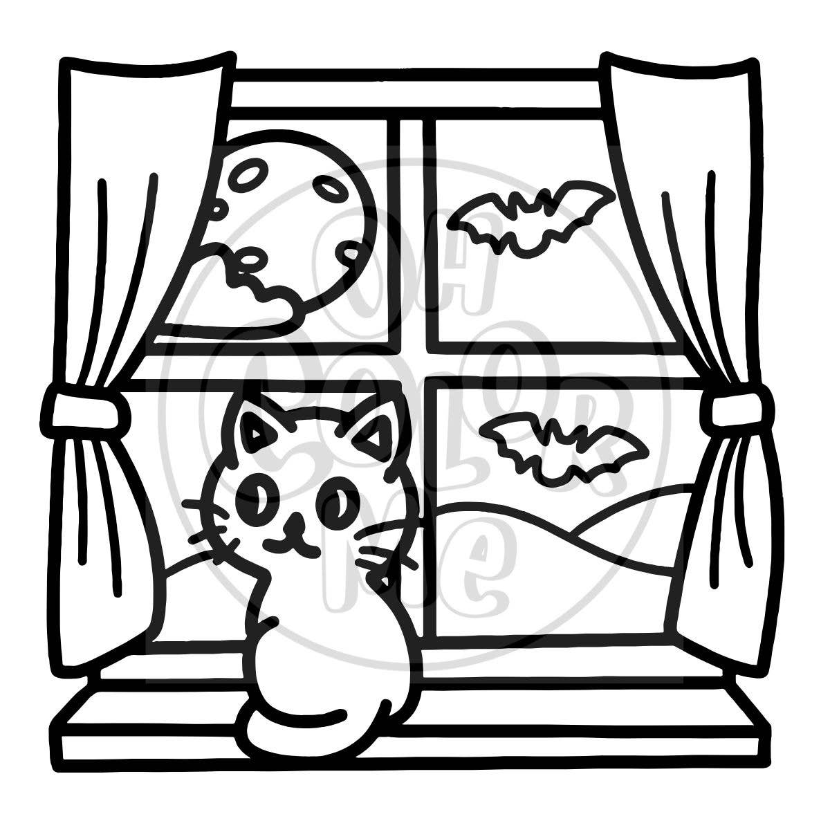 Halloween Mini Coloring Book - Spooky & Cozy, Bookish Gift