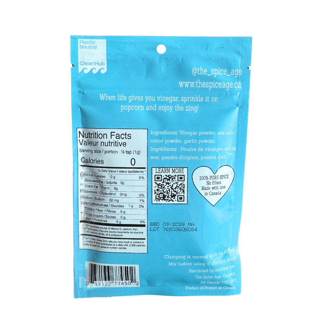 Salt & Vinegar Popcorn Seasoning (All Natural Ingredients)