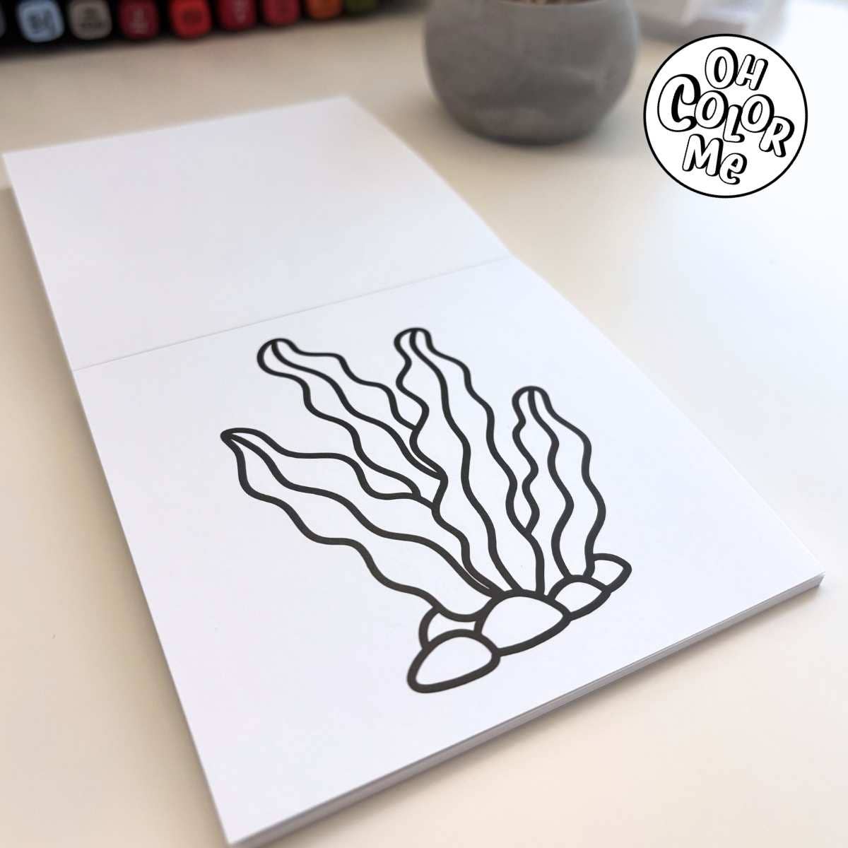 Mini Coloring Book Sea Secrets, 4"x4", Stocking Stuffers