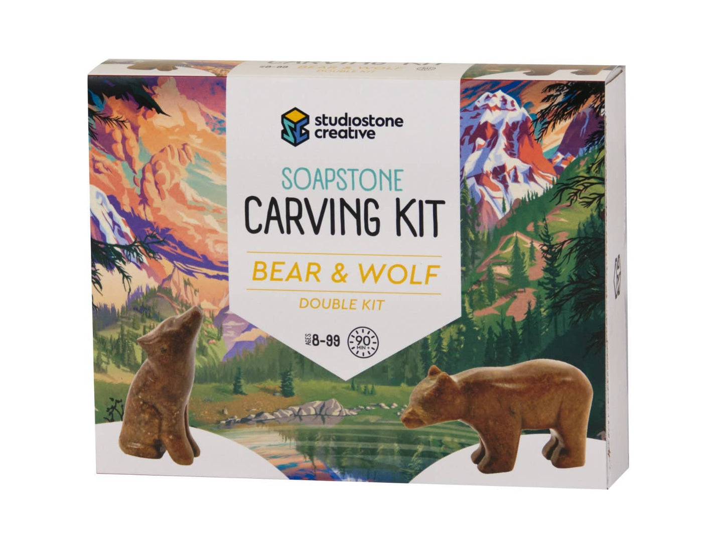 Bear & Wolf Soapstone Carving Kit