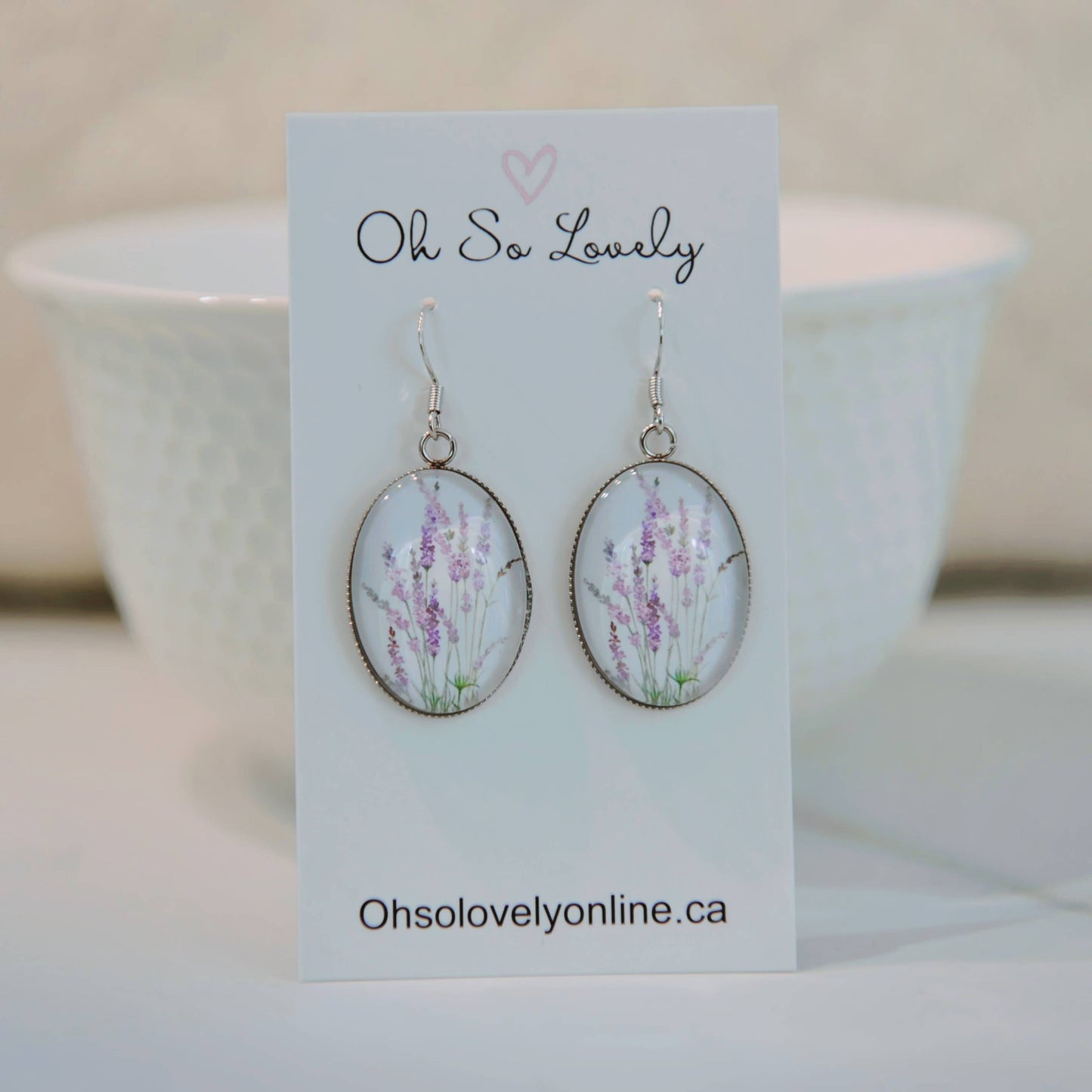 Lavender Fields Glass Drop Earrings