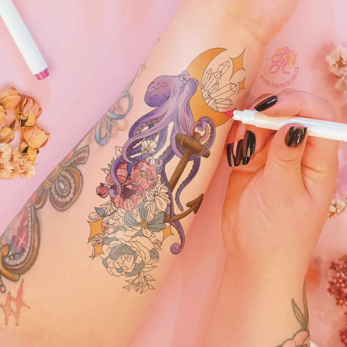 Moonlit Tides Temporary Tattoo