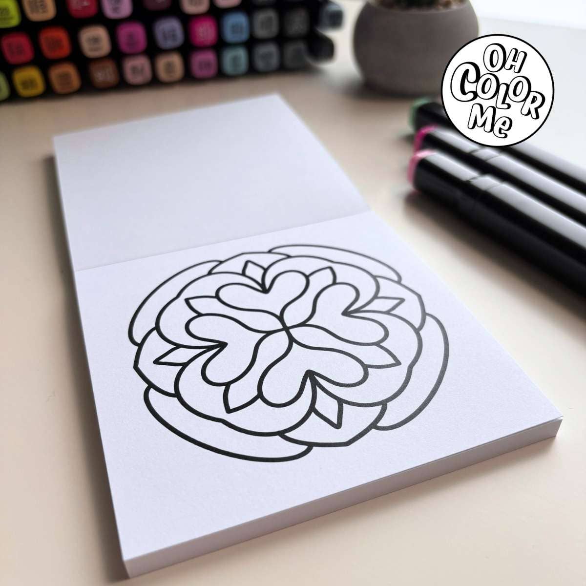 Mini Coloring Book Mystical Mandalas, 4x4" Stocking Stuffers