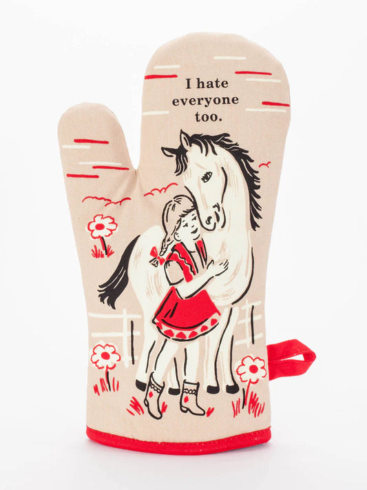 I hate everyone horse Oven Mitt