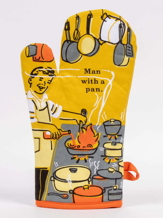 Man With A Pan- Oven Mitt