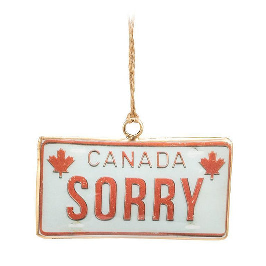 Sorry License Plate Ornament 3.5 " H