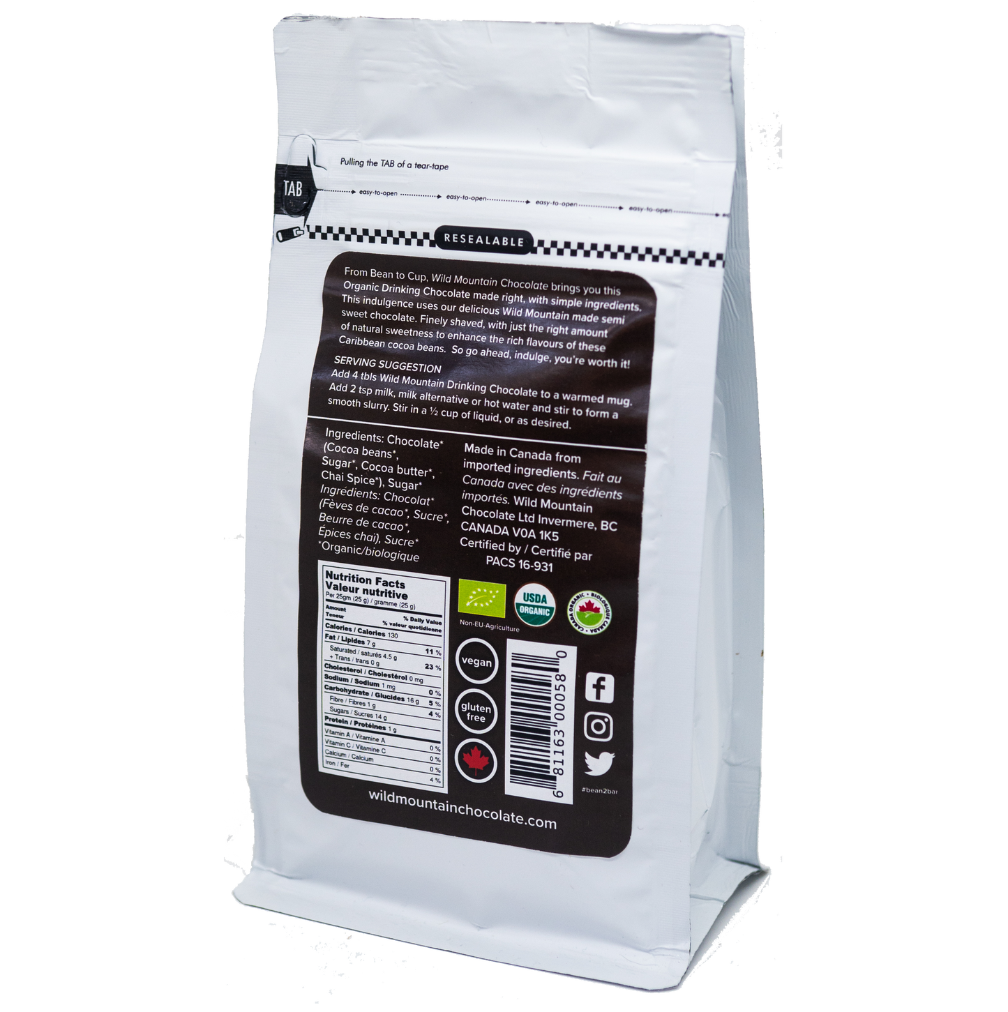 Organic Chai Spiced Drinking Chocolate