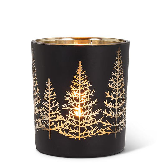Tree Tea Light Holder Black and Gold