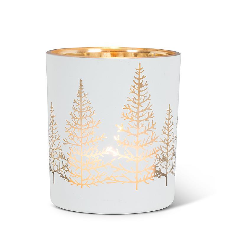 Tree Tea light holder White and Gold