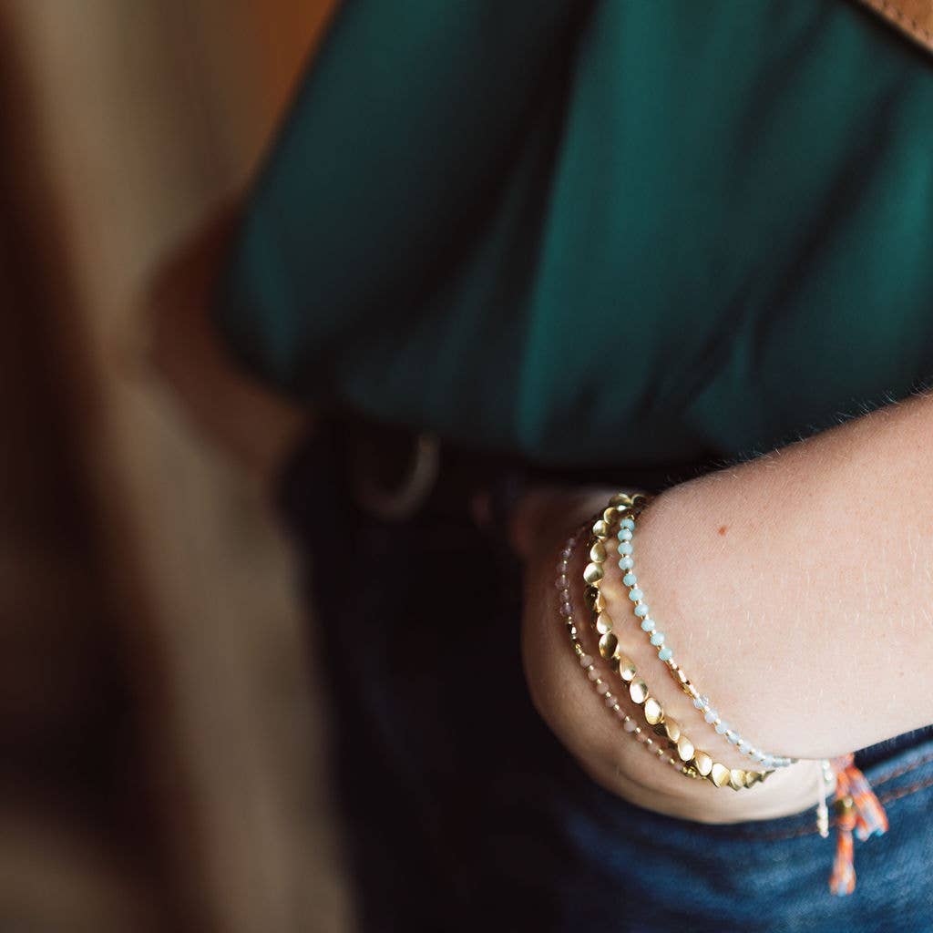 Berwyn Mini Bead Bracelet: Green