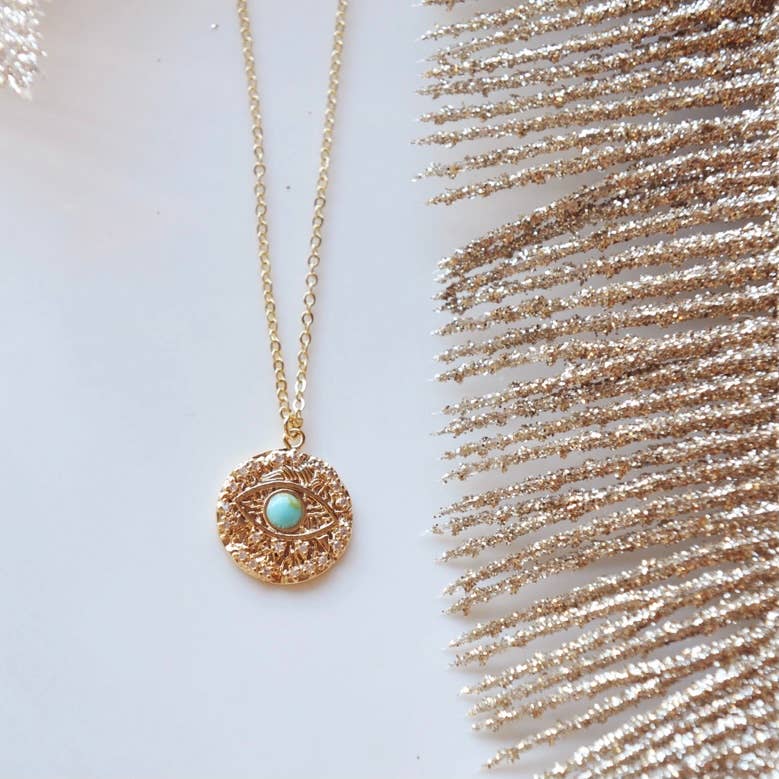 Evil Eye Necklace - Encrusted with Crystals