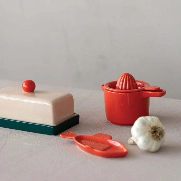 Stoneware Butter Dish Multi Colour