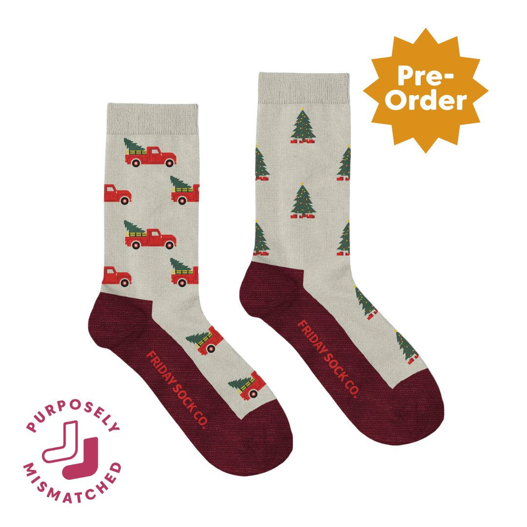 Women’s Christmas Truck Merino Wool Socks - Stocking Stuffer