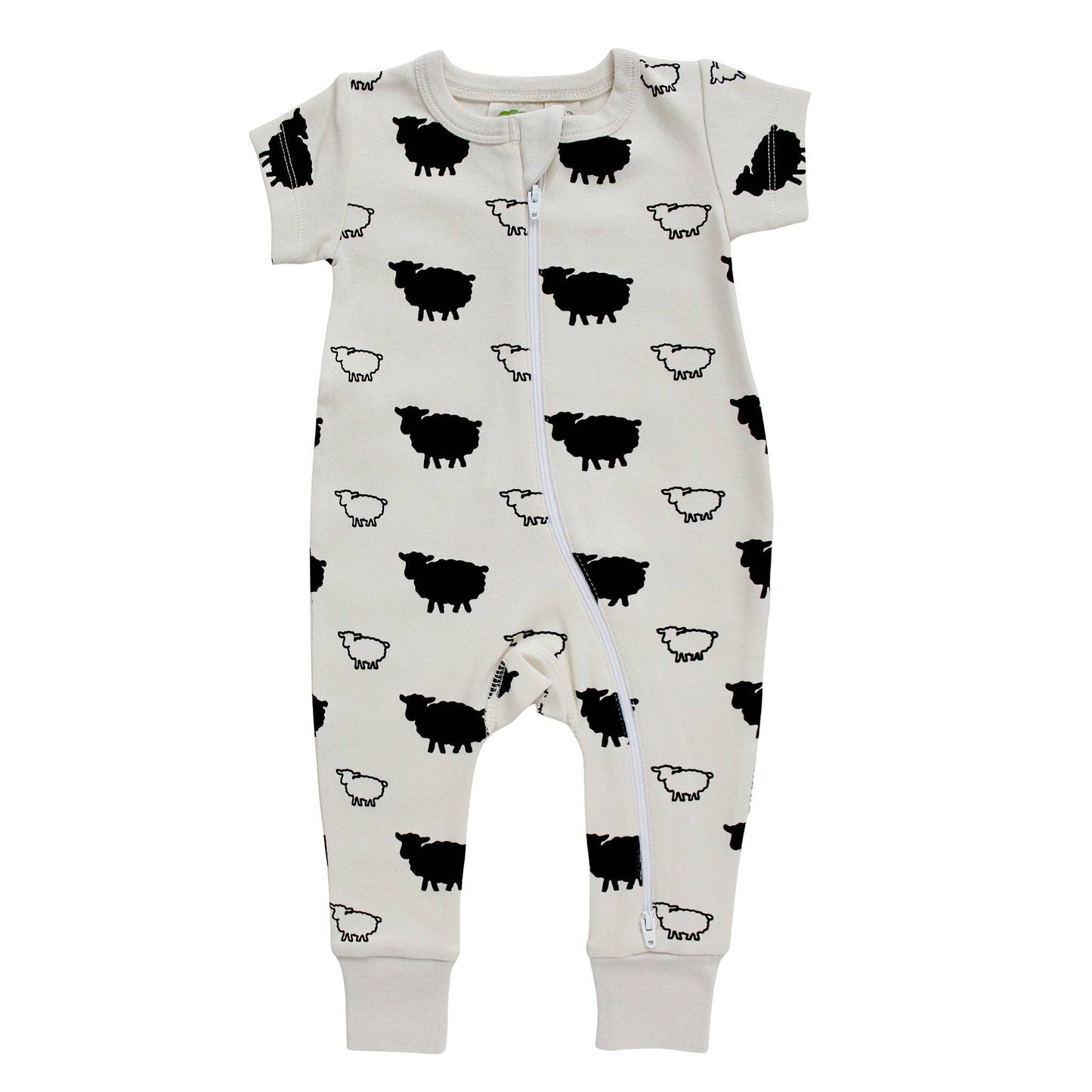 Signature Print '2-Way' Zip Romper - Short Sleeve