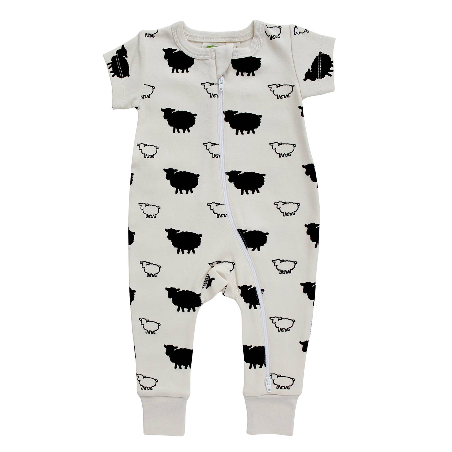 Signature Print '2-Way' Zip Romper - Short Sleeve