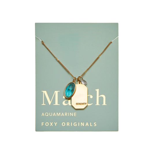 March Birthstone Necklace | Birthday Jewelry