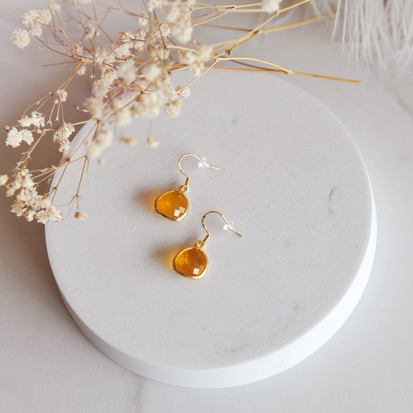 Lennon Orange gem earrings