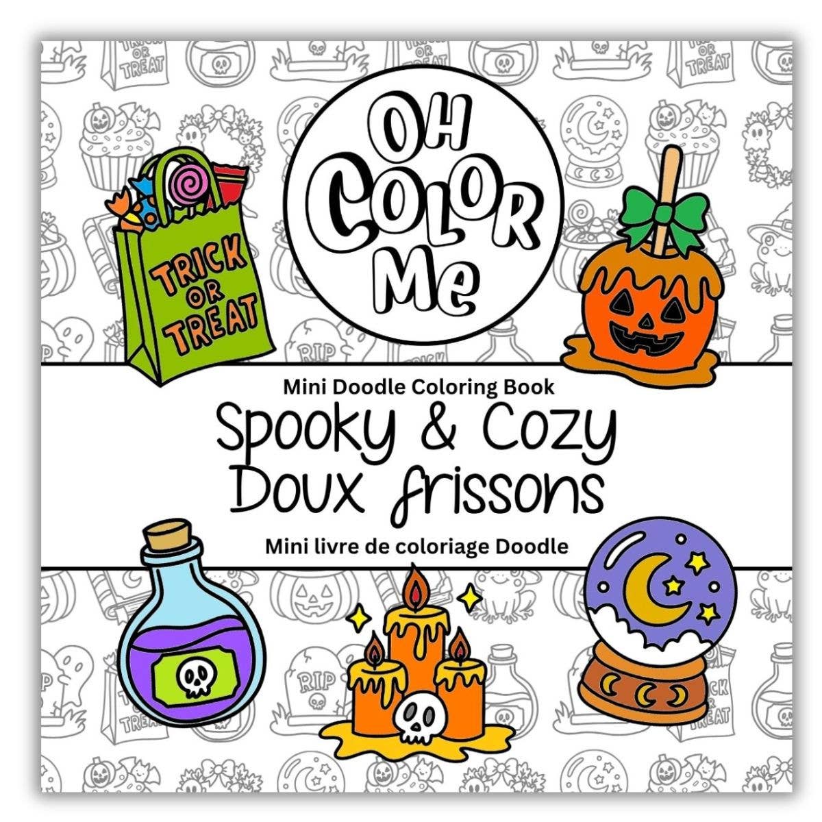 Halloween Mini Coloring Book - Spooky & Cozy, Bookish Gift