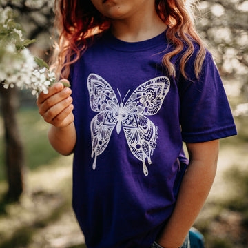 T-shirt Youth Butterfly Purple- West Coast Karma