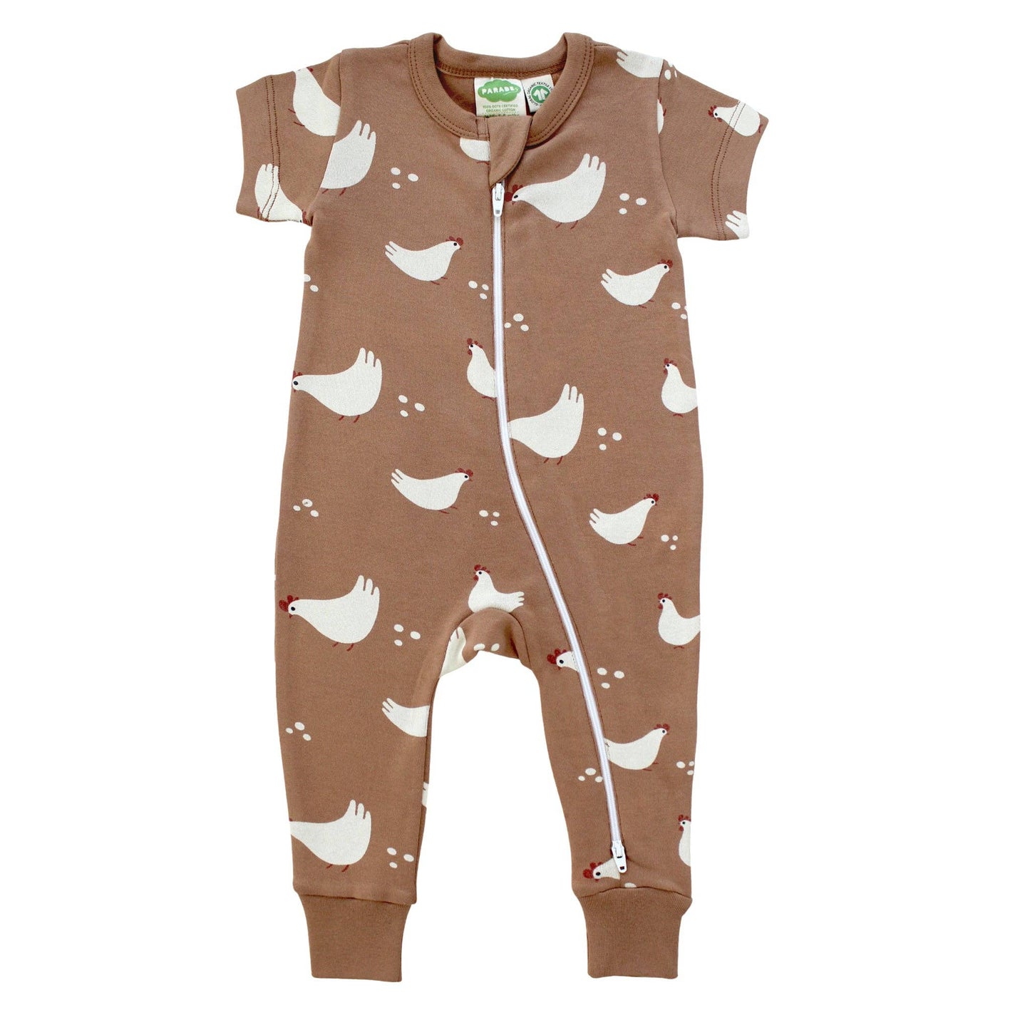 Signature Print '2-Way' Zip Romper - Short Sleeve