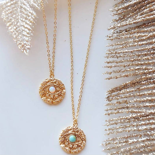 Evil Eye Necklace - Encrusted with Crystals