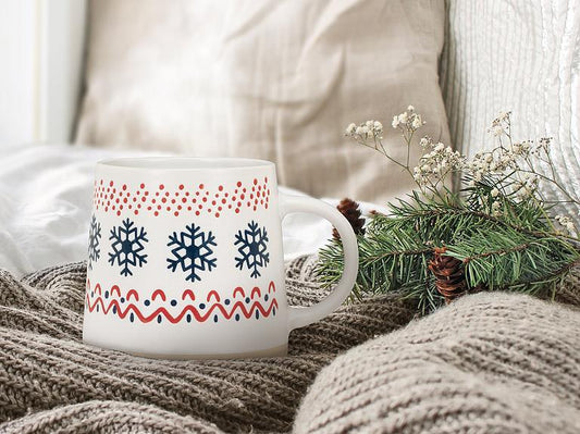 Wide Base Nordic Pattern Mug