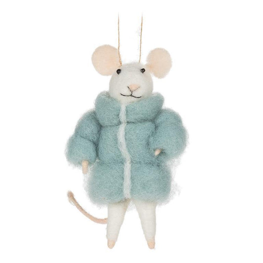 Mouse in Puffy Parka Blue