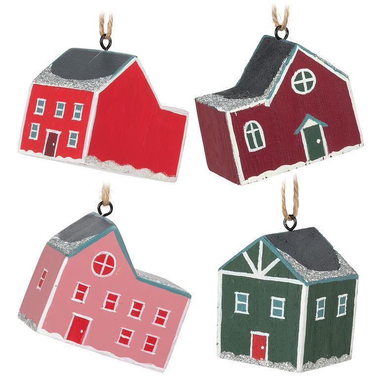 Painted Wooden Houses Ornement