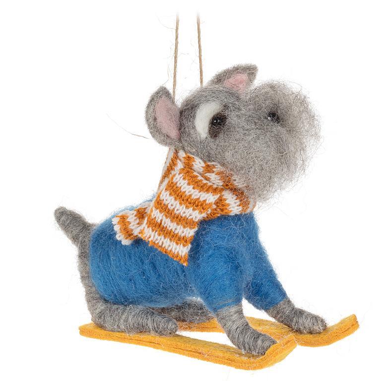 Winter Schnauzer on Sled