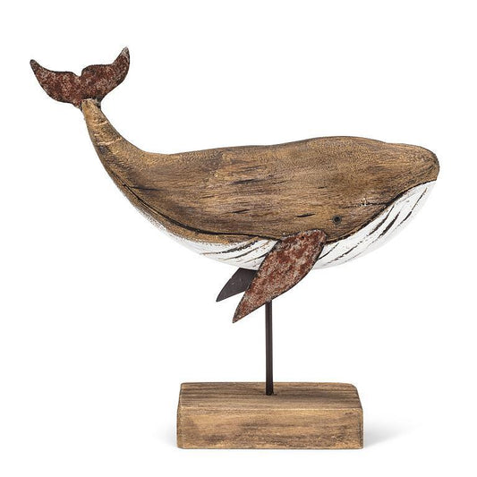 Wood Whale on Stand