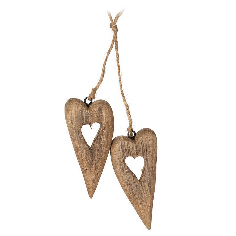 Driftwood Heart Pair Ornament